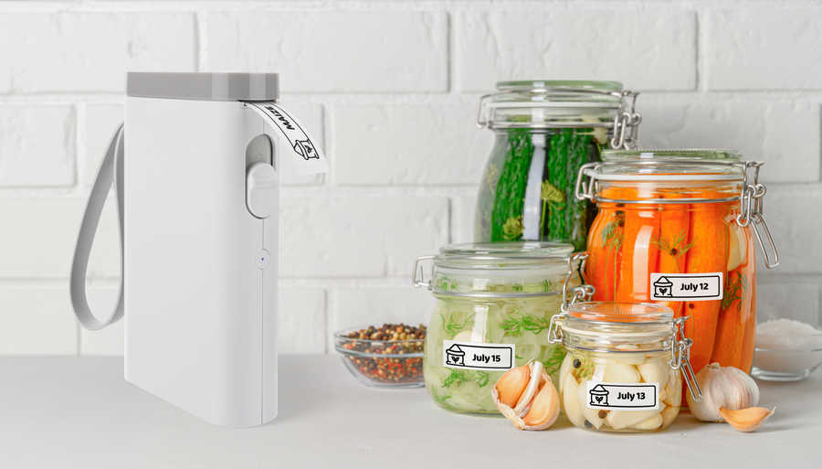 Etiketten Drucker Bluetooth Beschriftungsgerät Thermotransferdrucker Label Printer (PE110-pi) - Rosa
