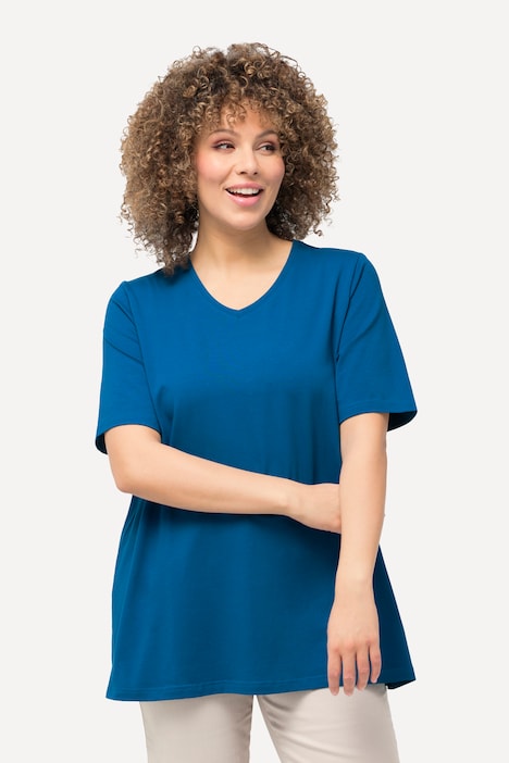 T-Shirt, A-Linie, V-Ausschnitt, Halbarm