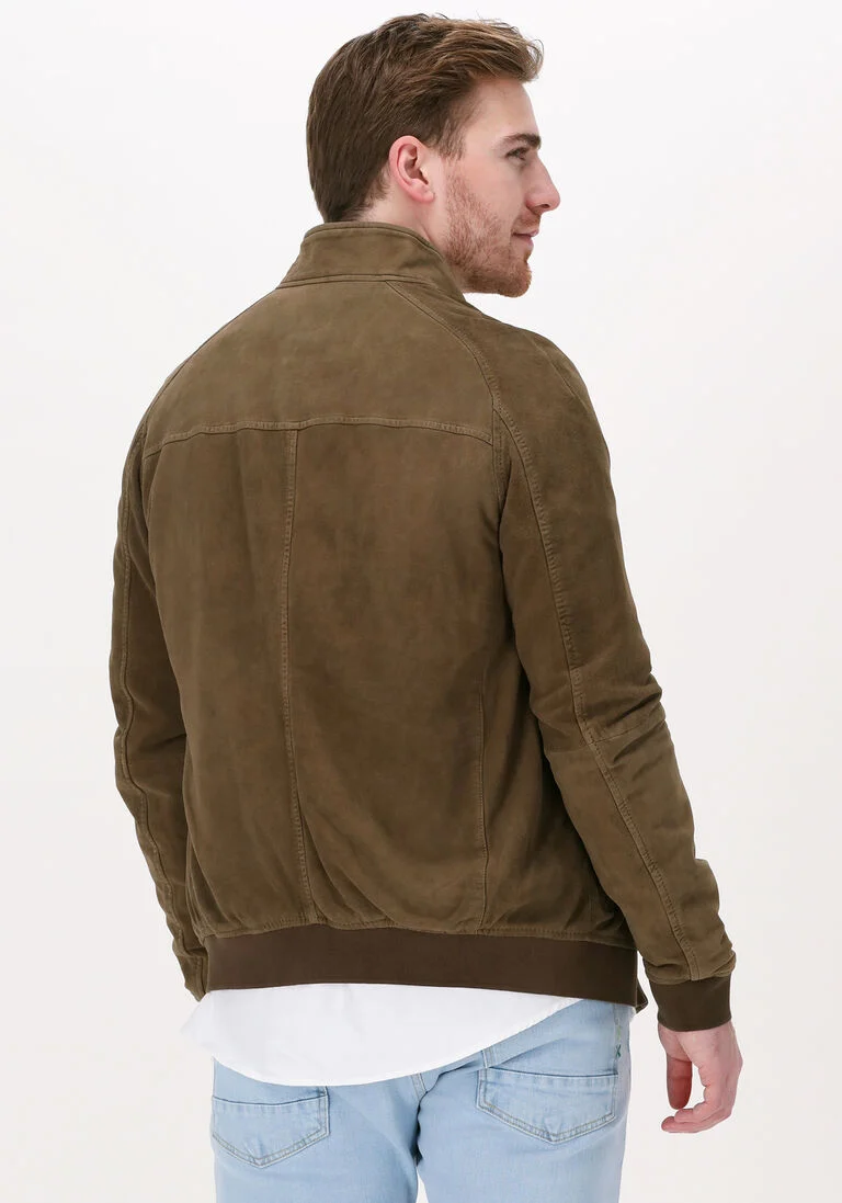 GOOSECRAFT taupe goosecraft leren jas thor bomber