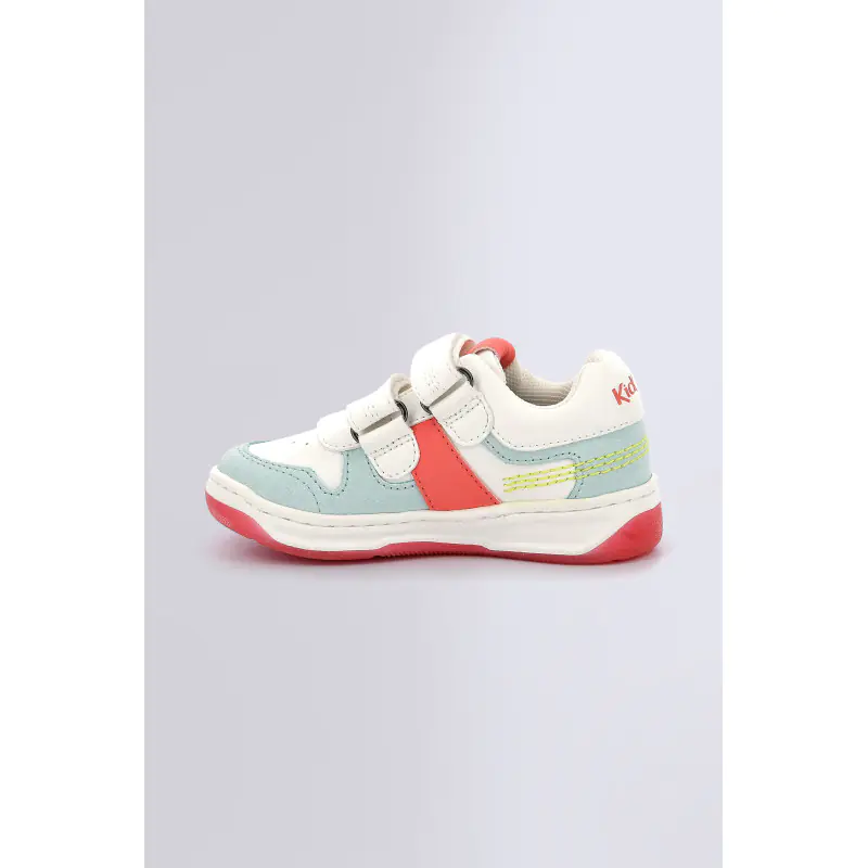KALIDO BLANC ROSE BLEU BASKETS BASSES Synthétique Mixte