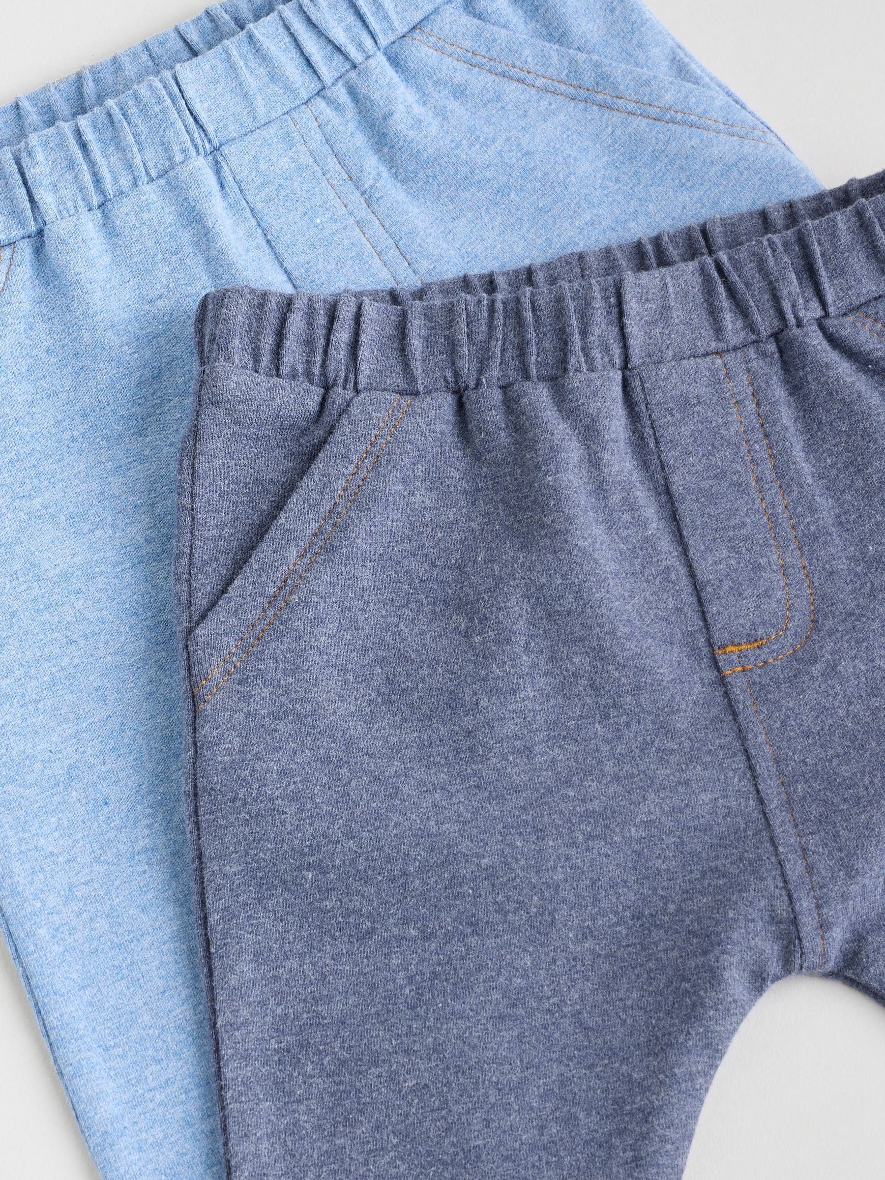 Blauw - Verpakking van 2 babyleggings (0 mnd -2 jr)