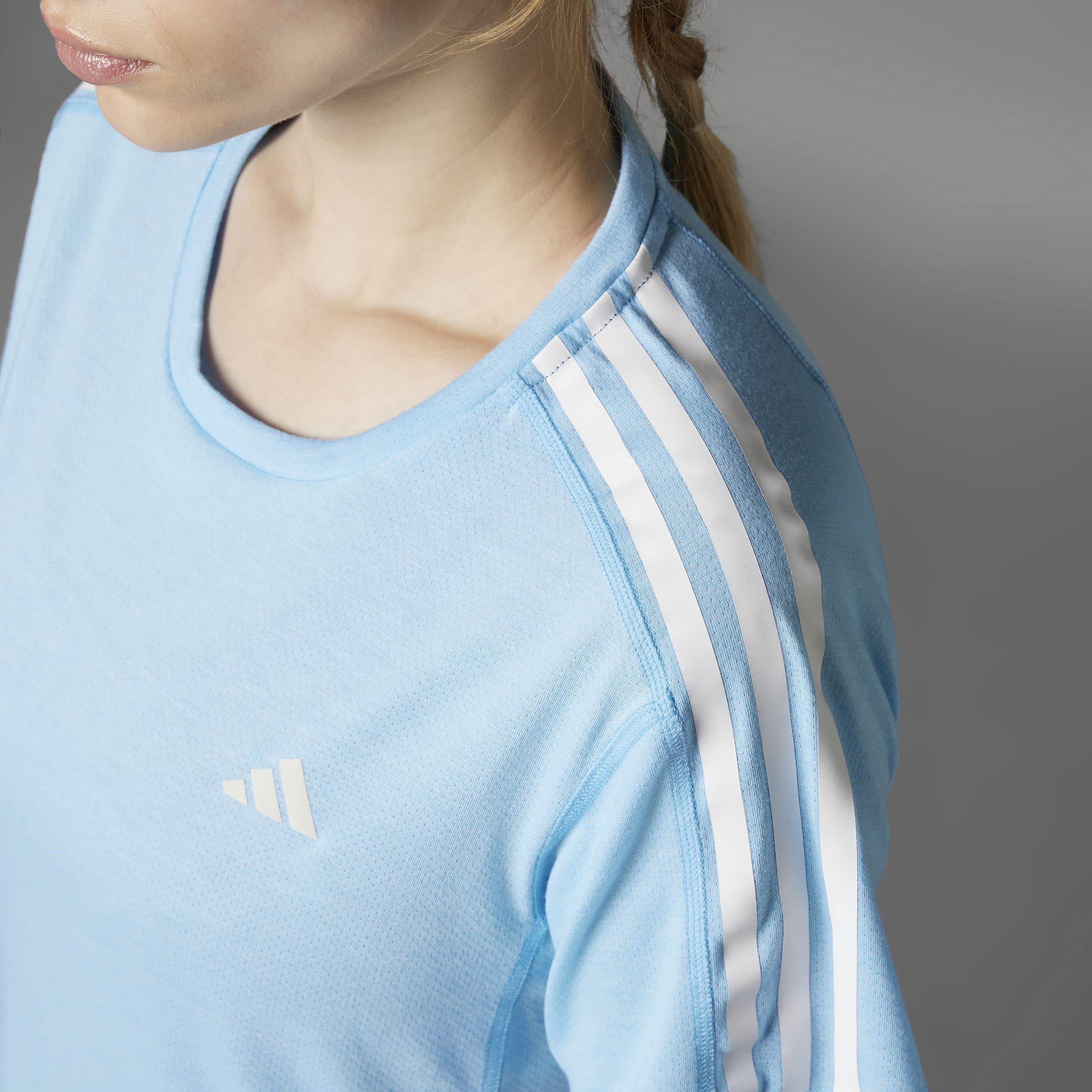 adidas Own The Run Three Stripe T Shirt Womens
