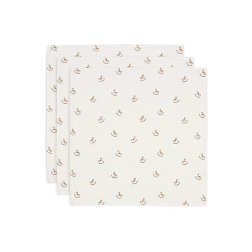 Lot de 3 langes en gaze de coton small 70x70cm Nostalgic ride - Multicolor - JOLLEIN