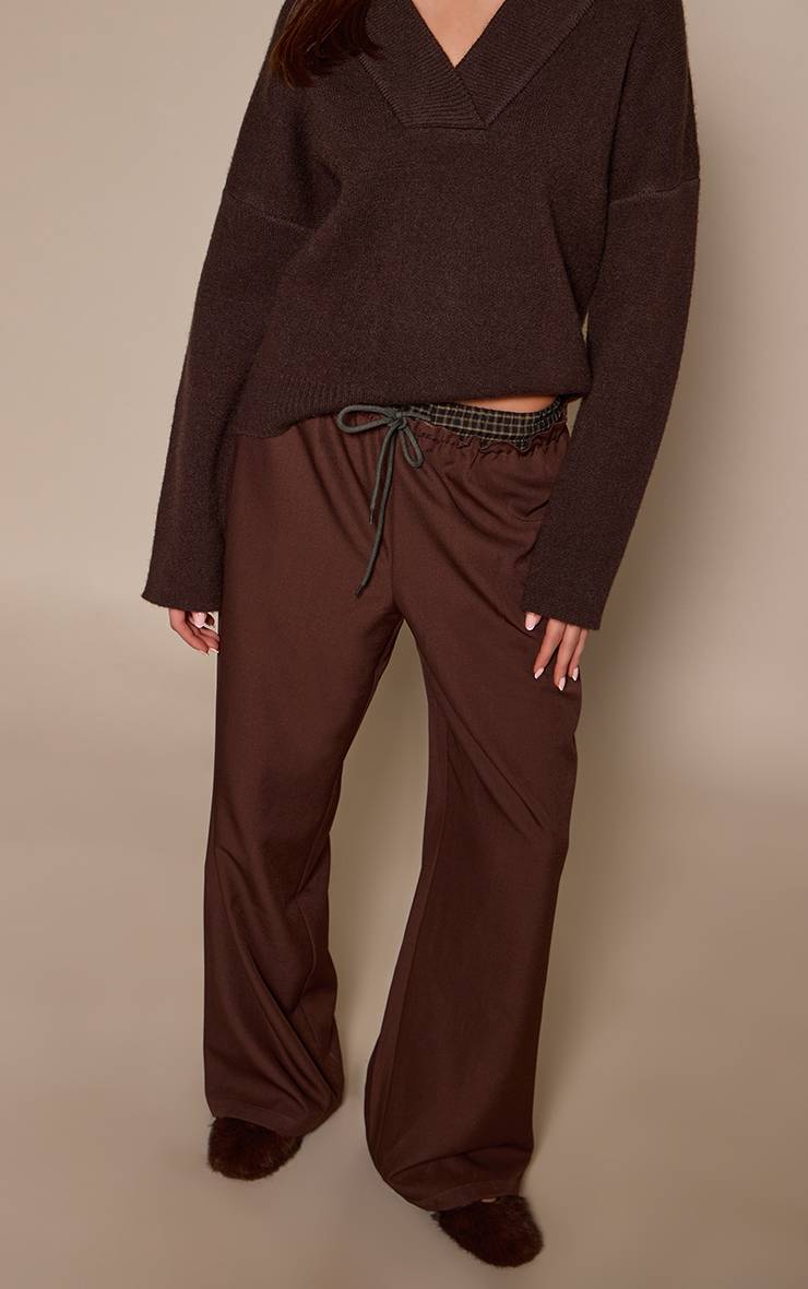 Chocolat Pantalon À Taille Coulissée Avec Détail Boxer