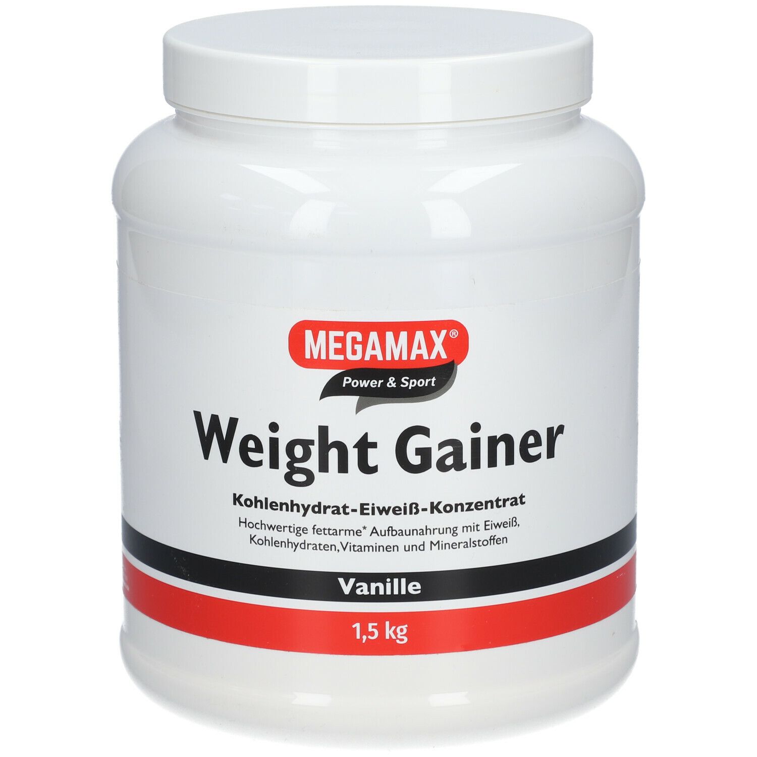 MEGAMAX® Power & Sport Weight Gainer Kohlenhydrat-Eiweiß-Konzentrat Vanille-Geschmack