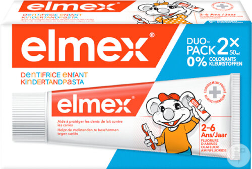 Elmex Dentifrice Enfant 2-6 Ans Duopack 2x50ml