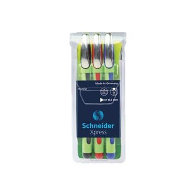 Schneider Xpress - Pack de 3 feutres fin - bleu/noir/rouge