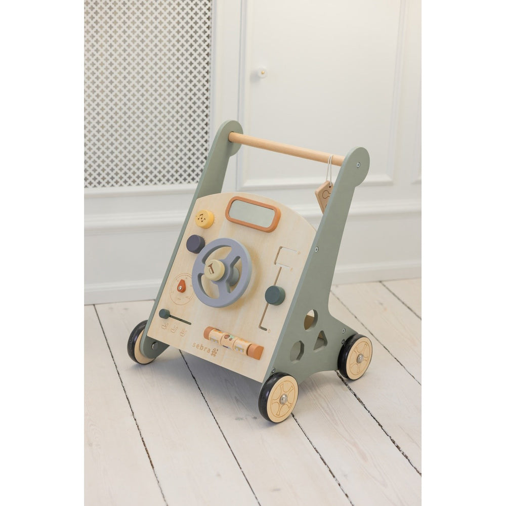 Køb Sebra Wooden Aktivitets Gåvogn Car