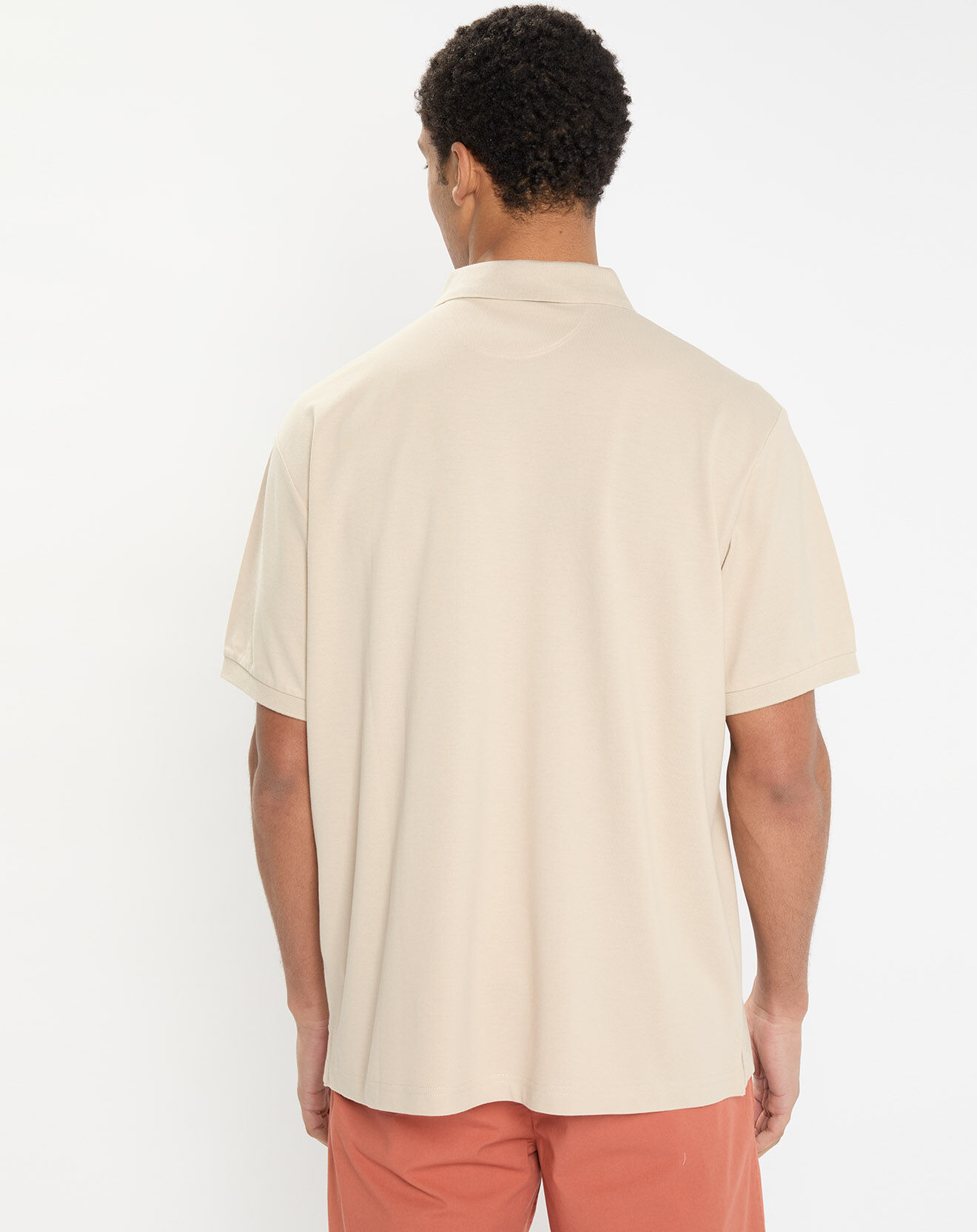 Hackett London Polo Slim Fit uni piqué beige clair