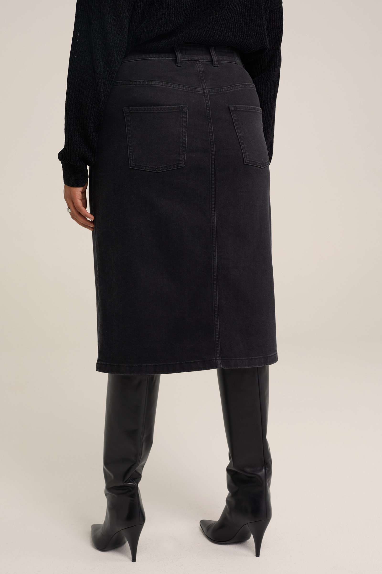 high rise denim rok - Curve Blue Ridge Zwart