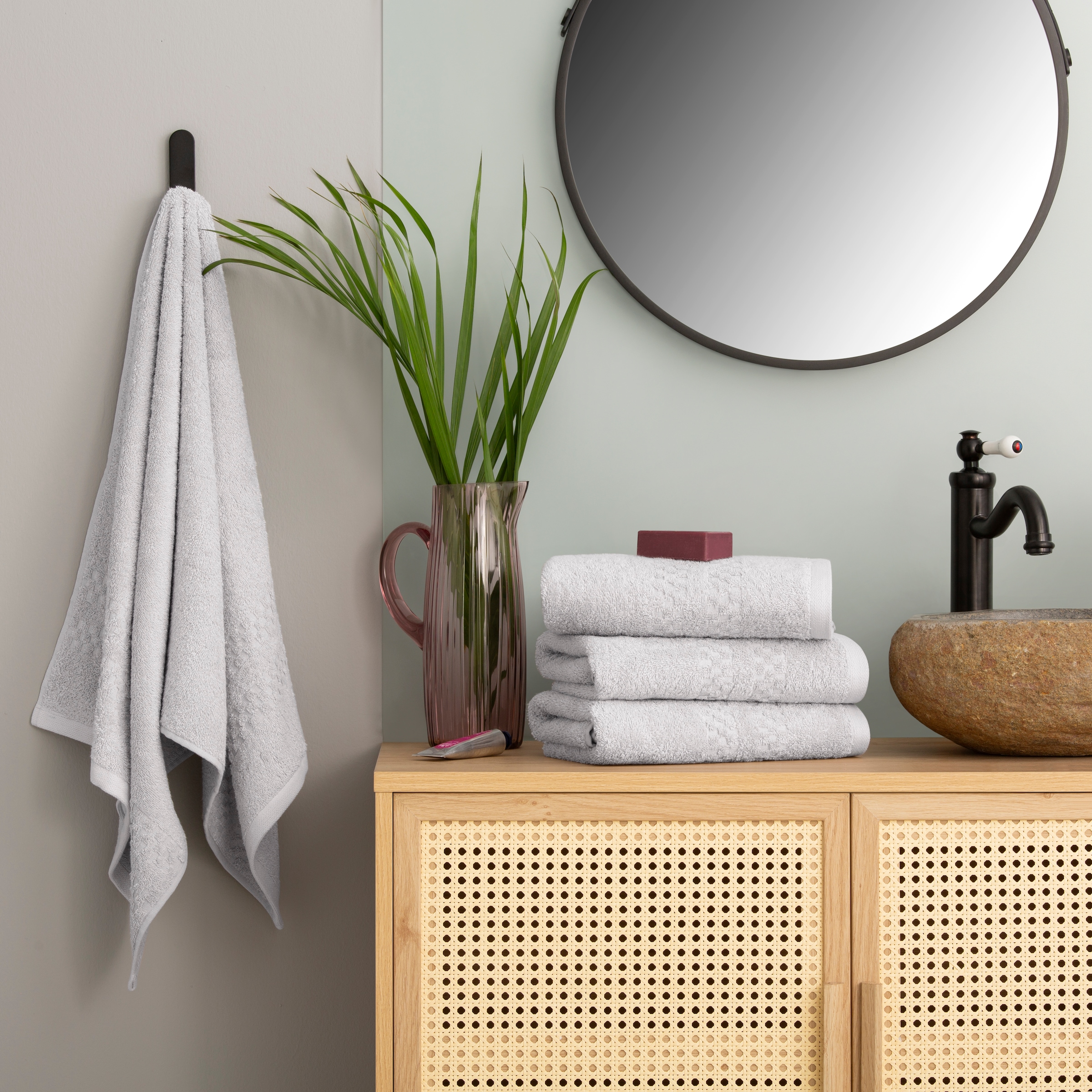 my home Handtuch »Regona, Handtücher 50x100cm, flauschig und weich, 500gr/m²« Premium Handtücher mit Bordüre, Set, 100% Baumwolle, 5 Jahre Garantie