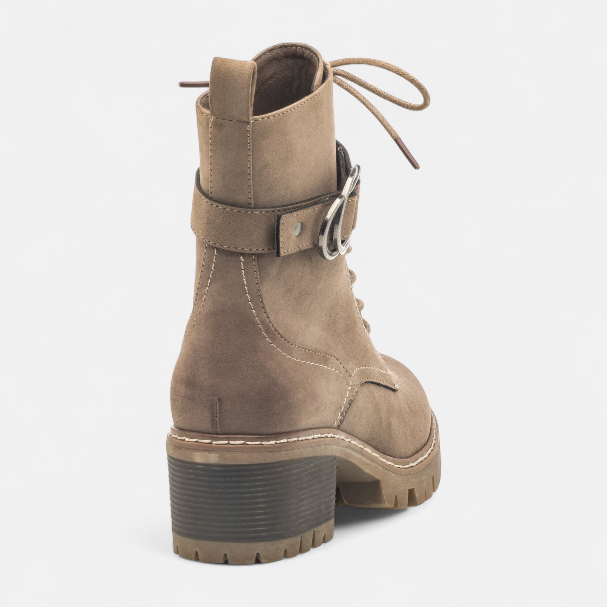 Bottines à lacets à talon Femme taupe