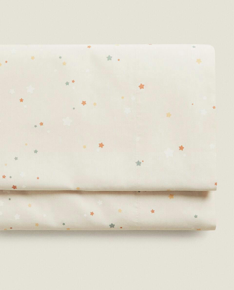 LENÇOL PLANO COM ESTAMPA DE ESTRELAS