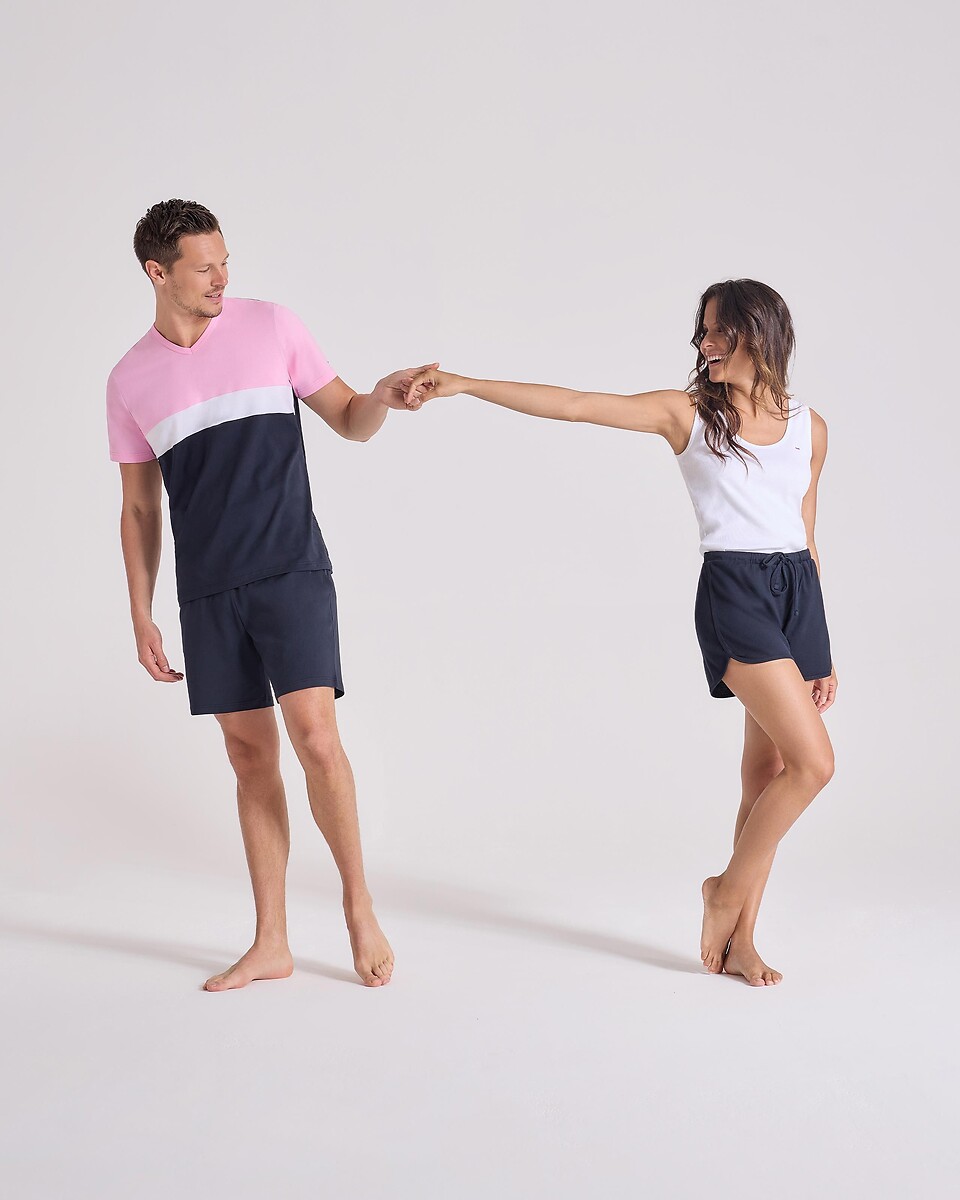EDEN PARK<br>Pijama curto em blocos de cores