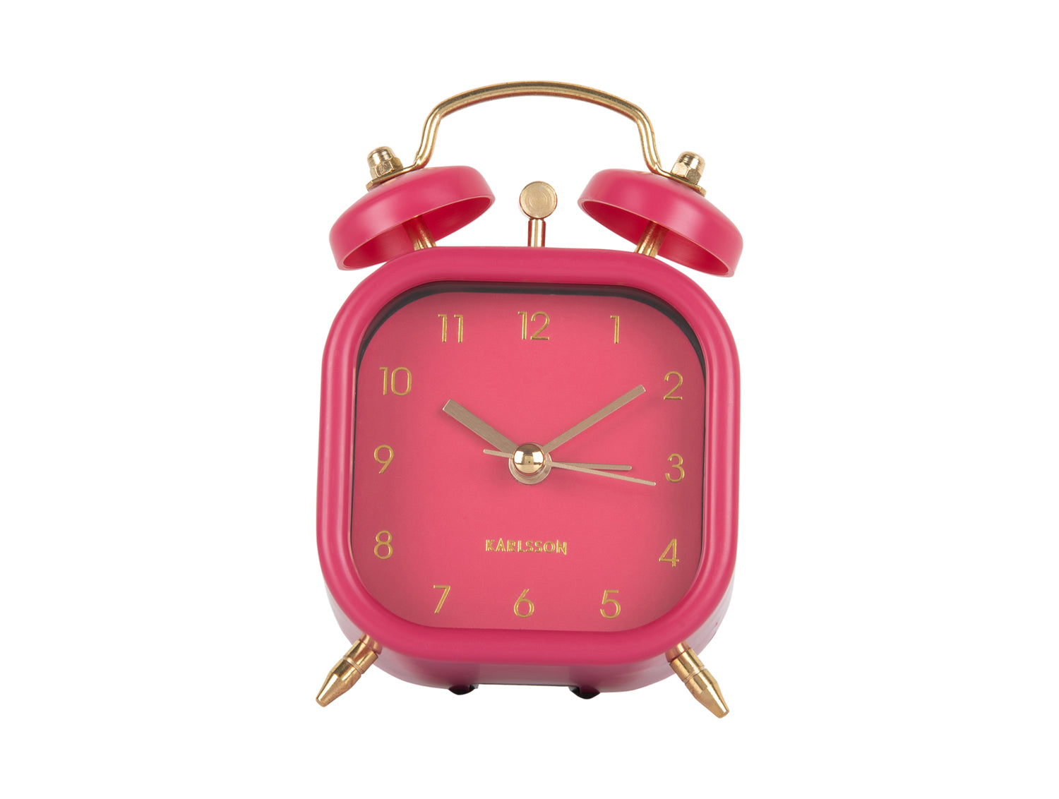 Karlsson - Wekker Metallic Glam Vierkant - Dark pink