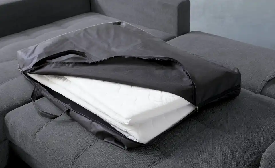 Ecksofa Arissa de Luxe Anthrazit links Webstoff