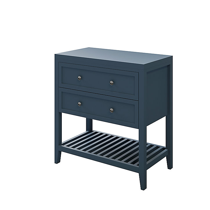 Meuble sous vasque à poser 2 tiroirs GoodHome Perma bleu 80 cm + plan de toilette