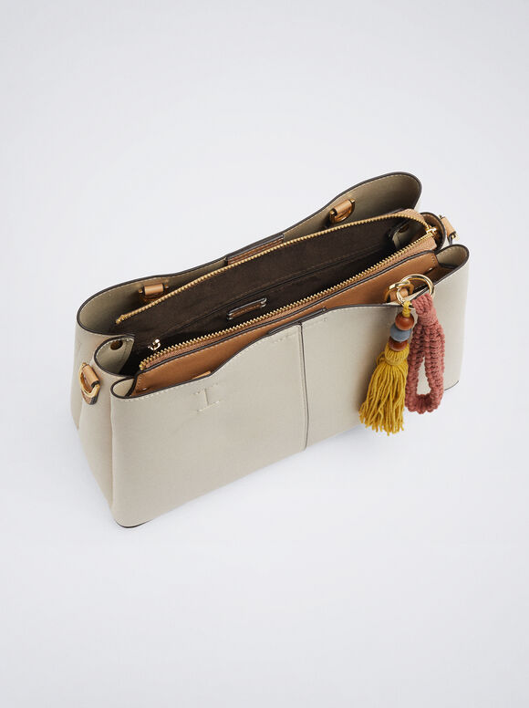 Bolsa tote com pingente - Off-White