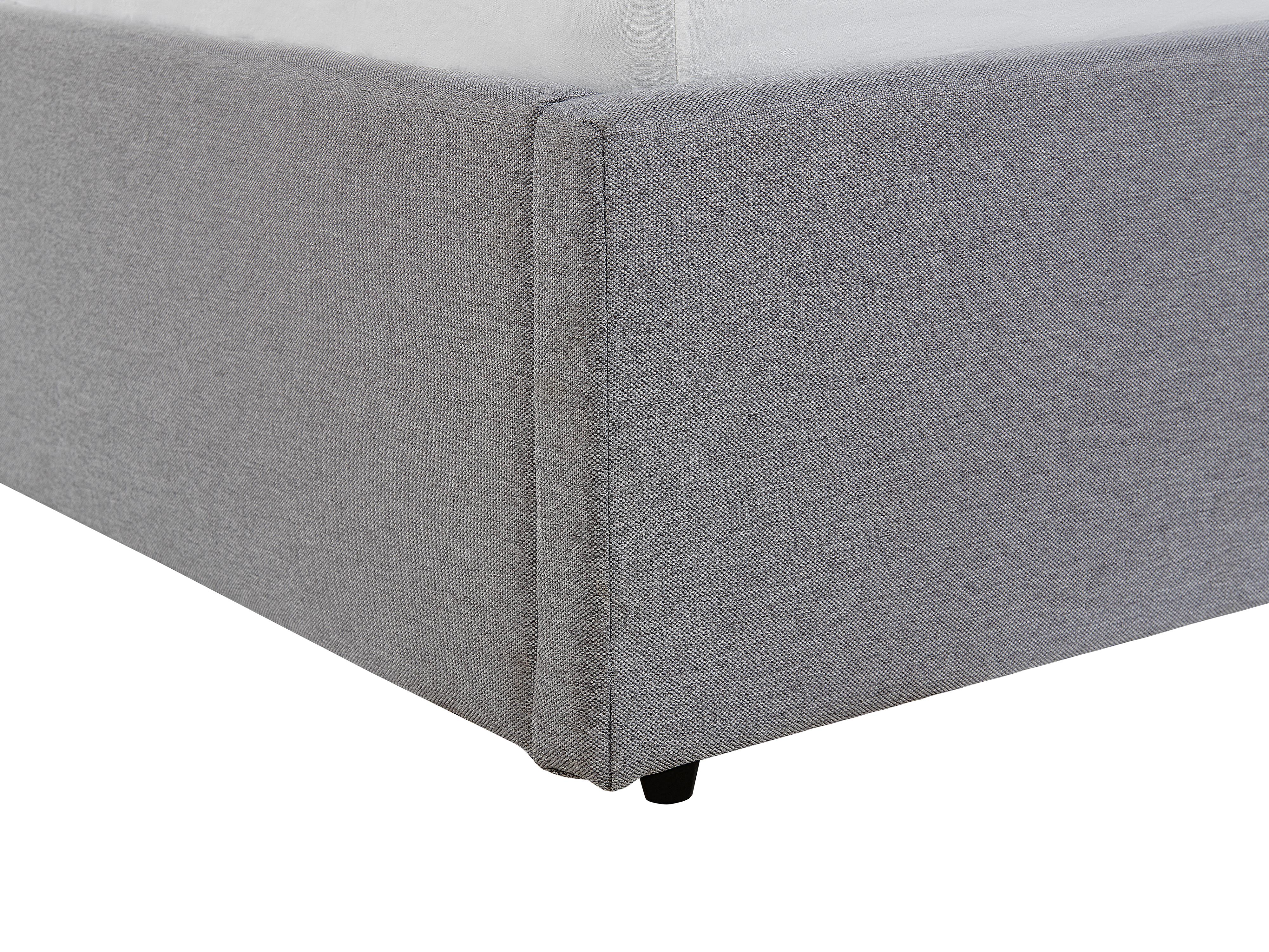 Bed met opbergruimte Stof DREUX 180 x 200 cm Lichtgrijs
