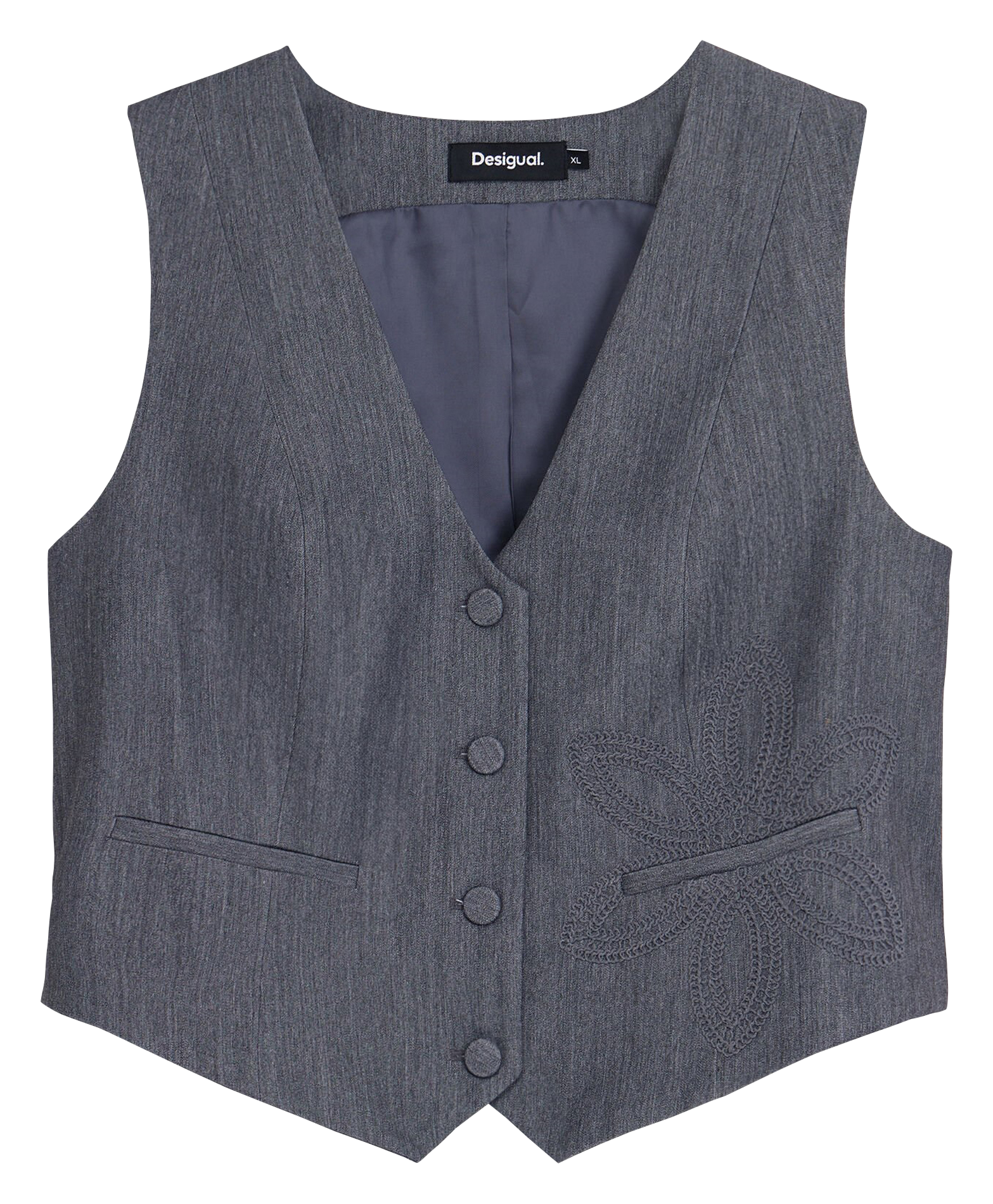 Gilet droit col V | Noir