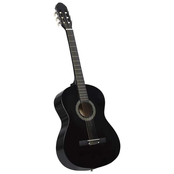 vidaXL Klassisk gitar nybegynnersett 12 deler 4/4 39 svart