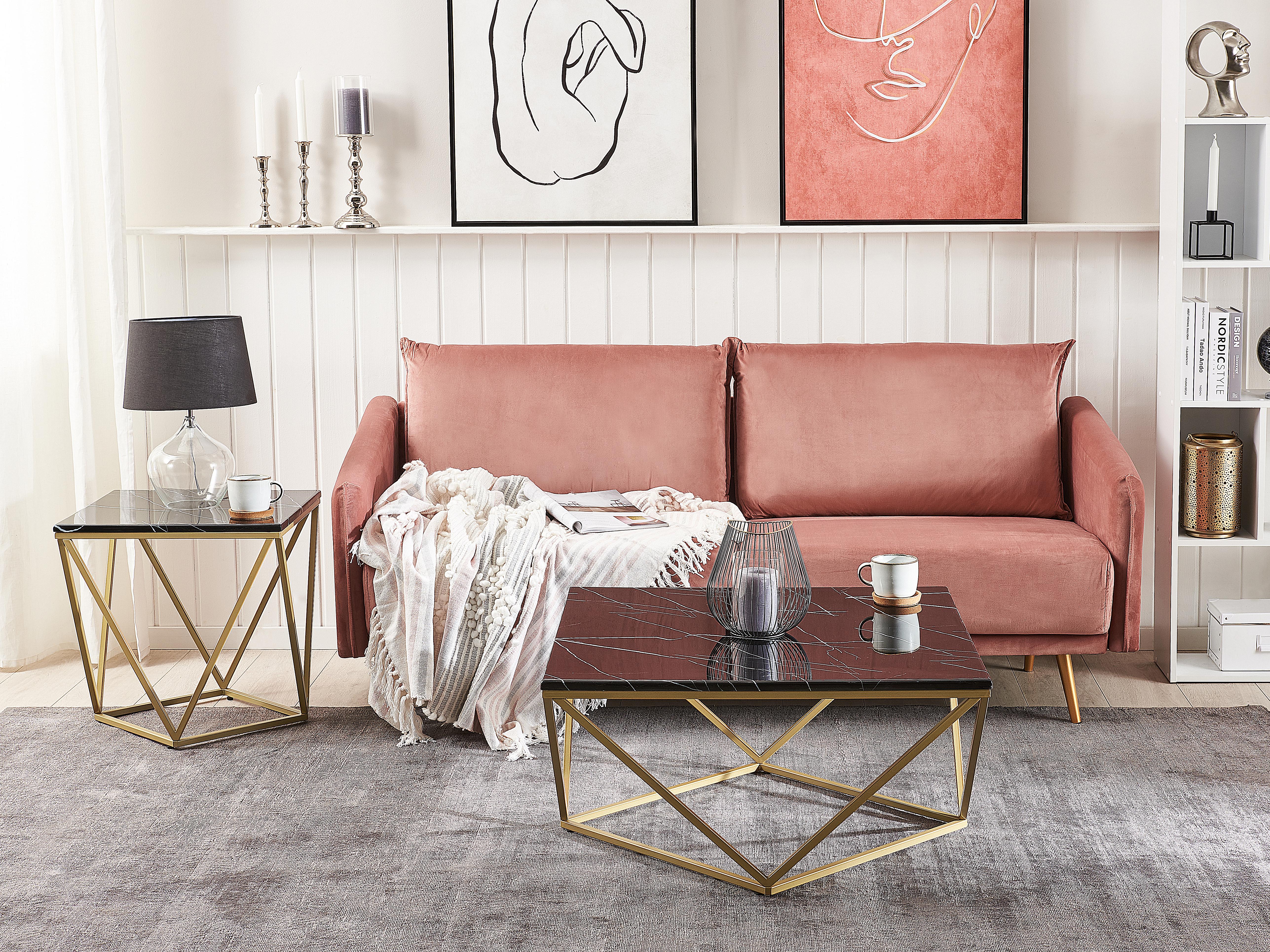 Bijzettafel MALIBU Zwart/goud