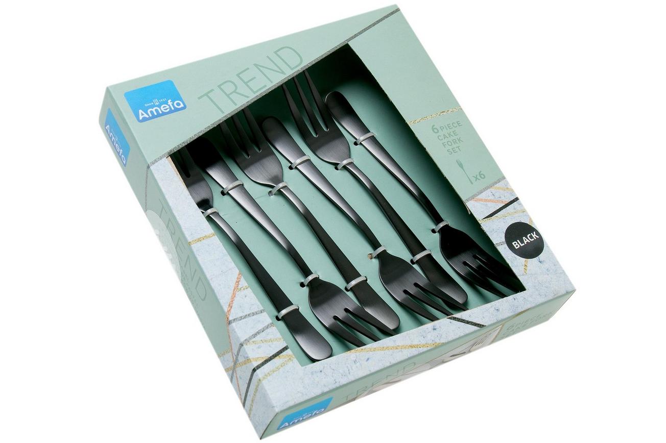 Amefa Austin 1410 gebaksvorkjes mat zwart 6 stuks
