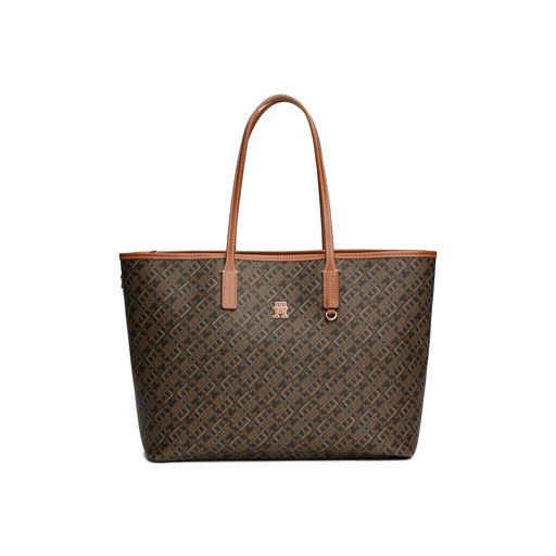 Tommy Hilfiger Monogram Håndtaske, Black/Tan Mix