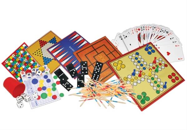 Natural Games Holz-Spielesammlung 200 in 1, Gesellschaftsspiele, ca. 38,5x28,5x6,9 cm, ab 2 Spieler, ab 5 Jahren