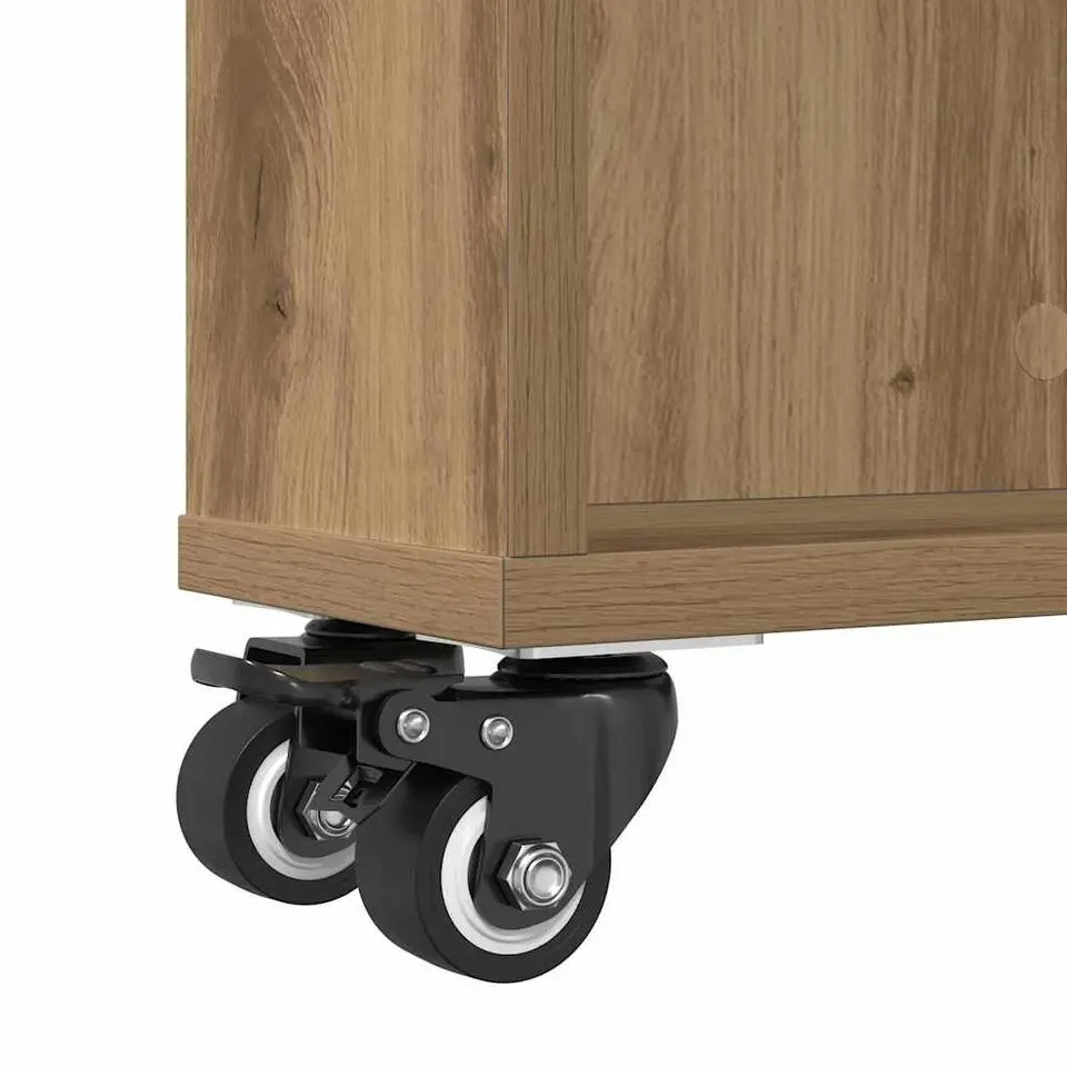 vidaXL - Opbergtrolley smal - Artisanaal eiken - Bewerkt hout - 48x13x68 cm