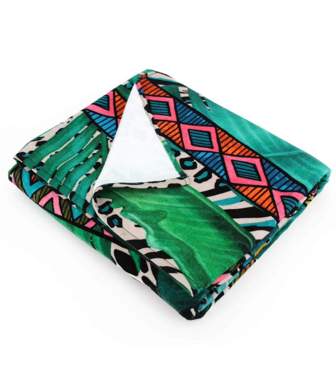 Drap de plage 100x180 cm JUNGLE Vert