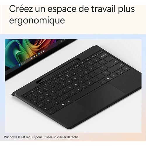 Clavier pour tablette Microsoft Flex pour Surface Pro 13 pouces avec Surface Slim Pen - Noir