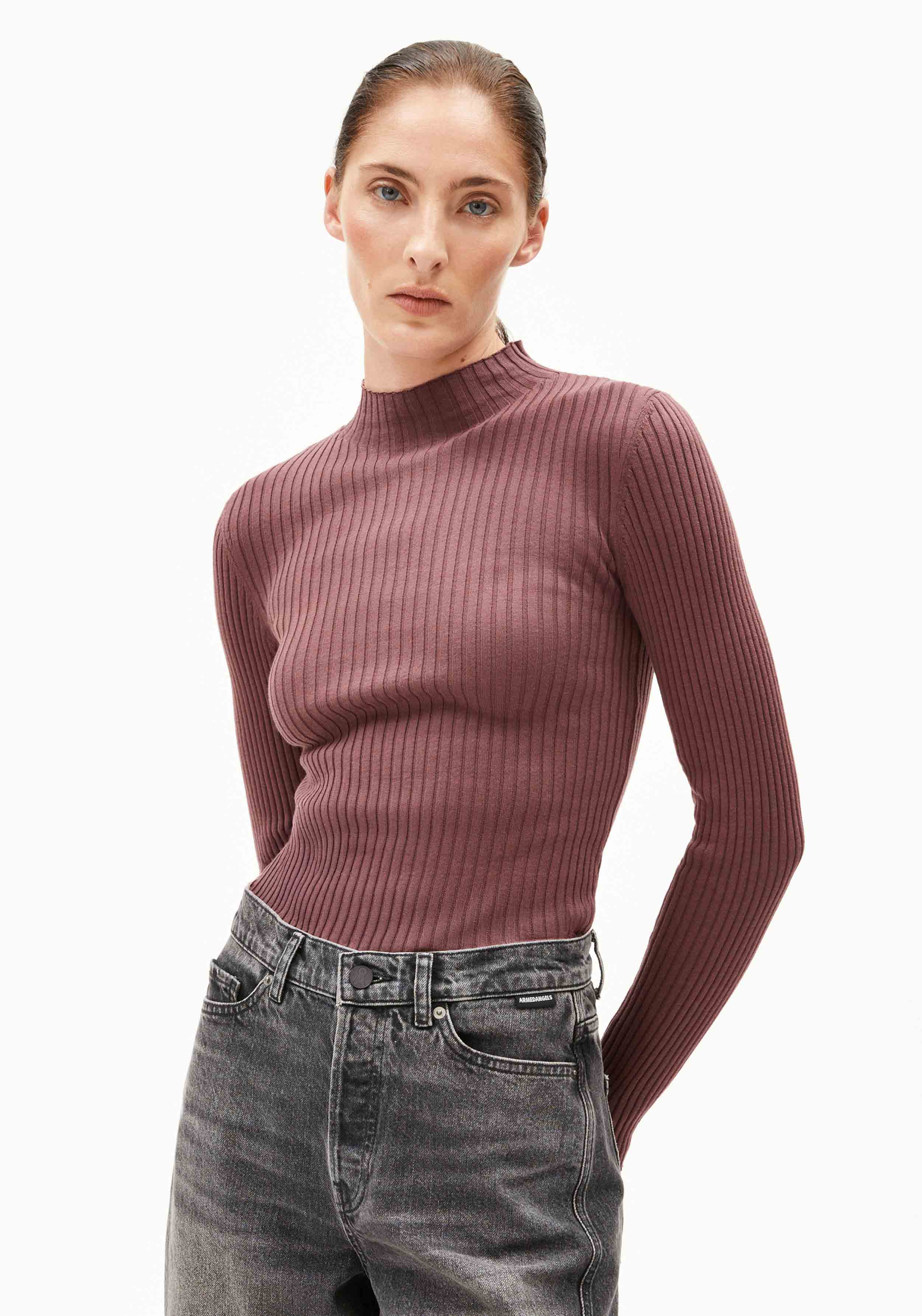 Armedangels Strickpullover Alaania Dark Berry