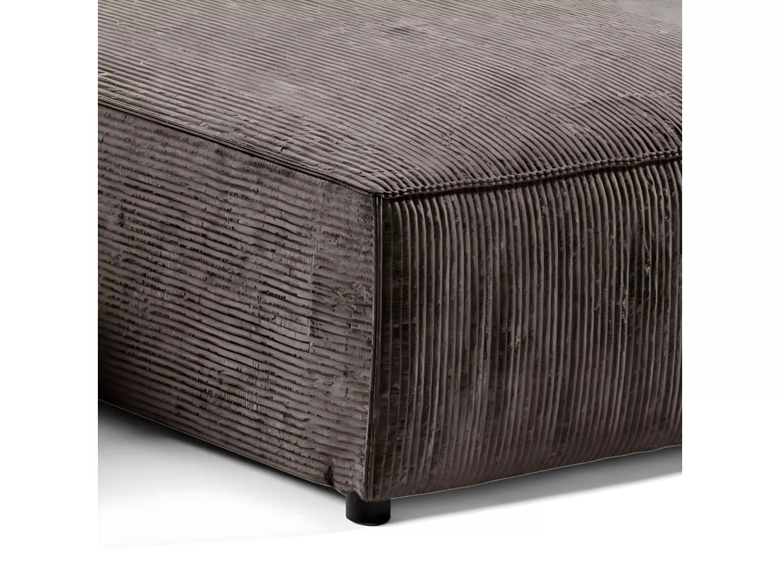 Canapé U 5 places convertible coffre Isaac velours côtelé Marron