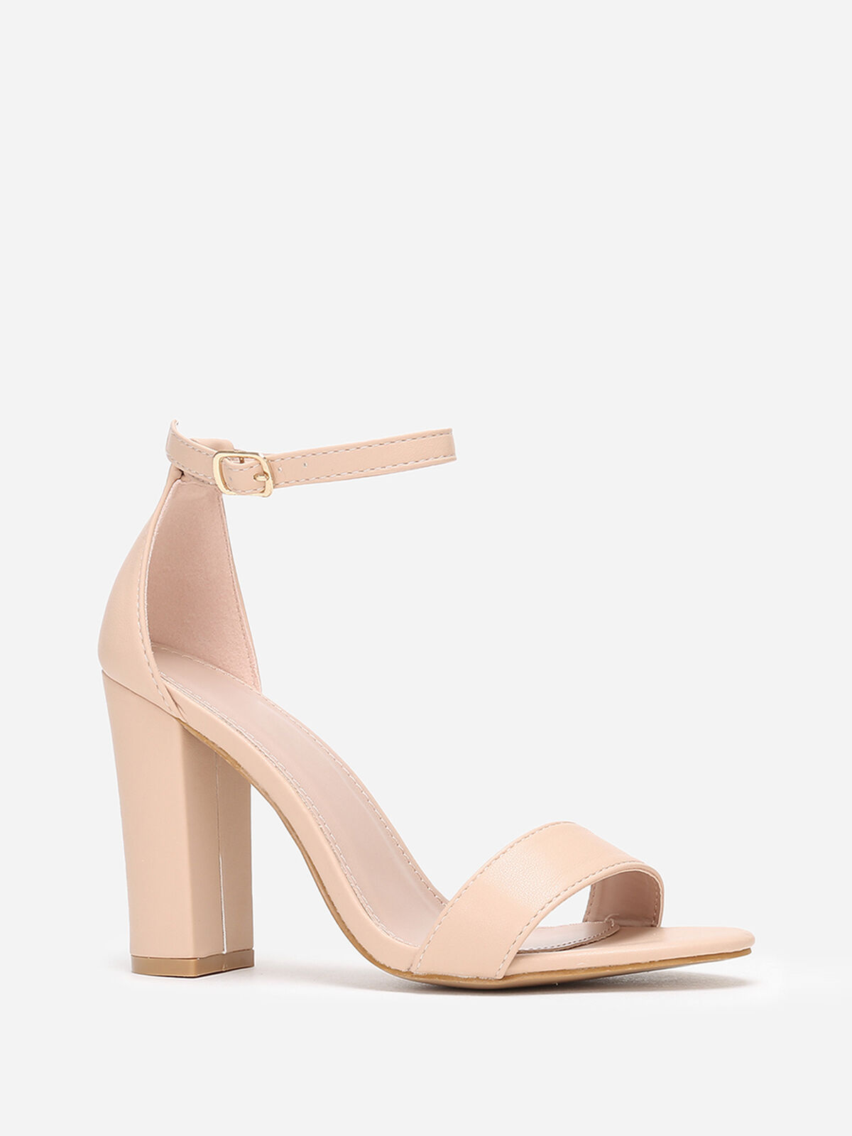 Sandales en simili à bout arrondi- Beige