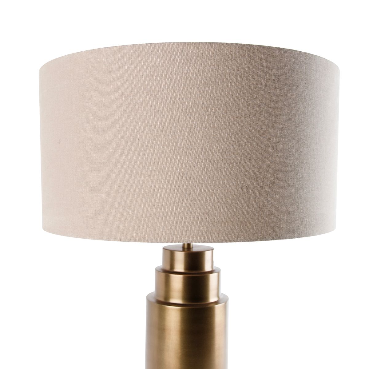 Tafellamp brons stoffen kap lichtbruin 50 cm - Bruut