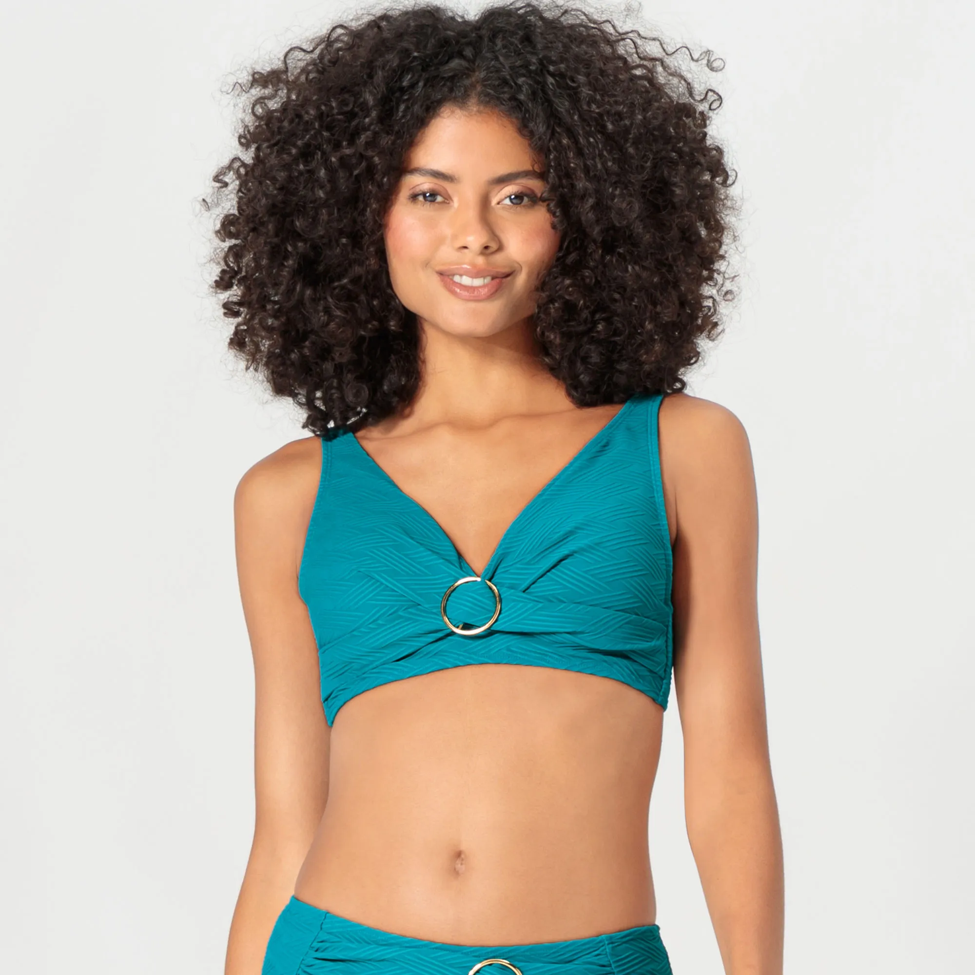 Damen-Bikini-Oberteil mit Jacquard-Muster