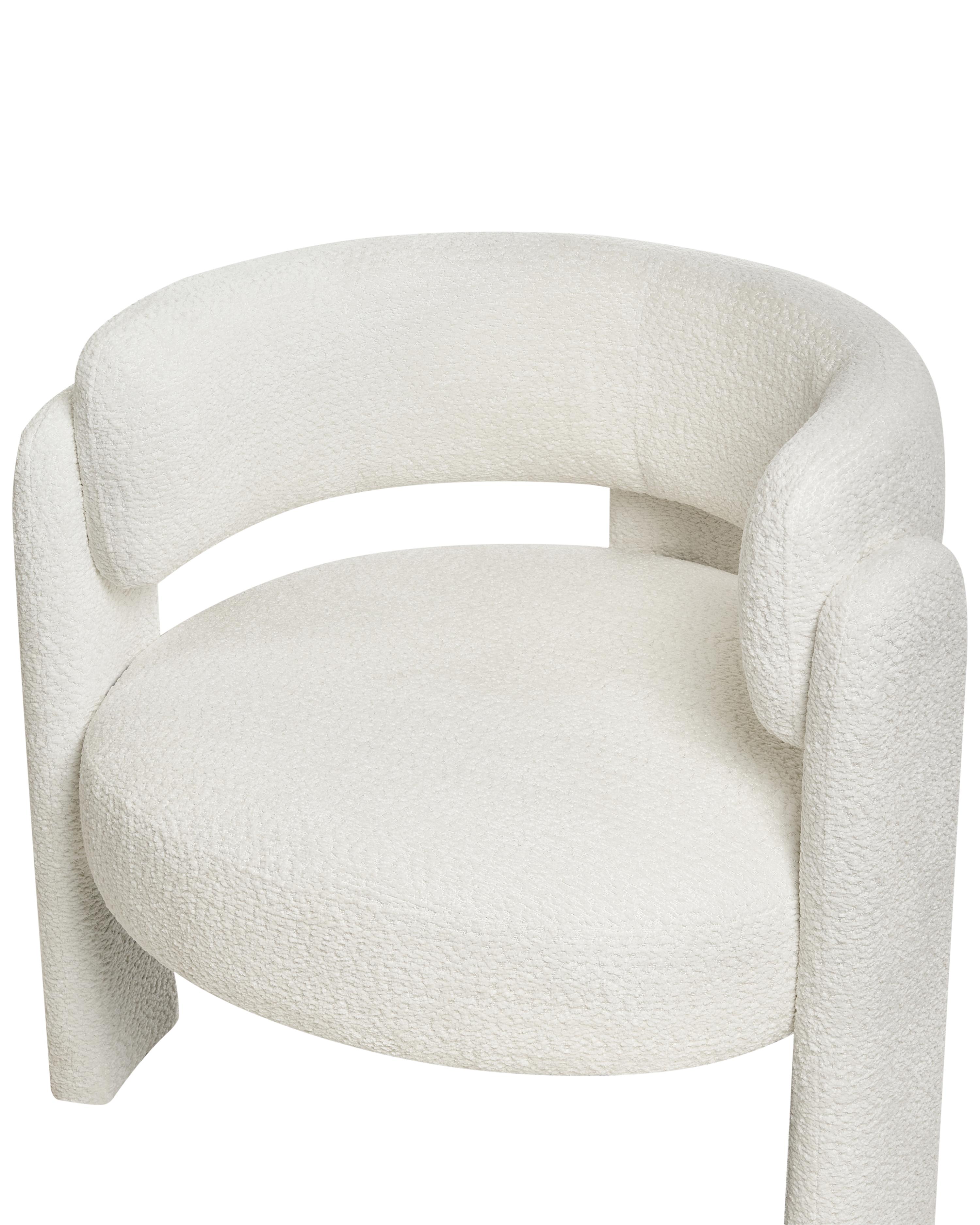 Fauteuil BUREA Chenille Gebroken wit