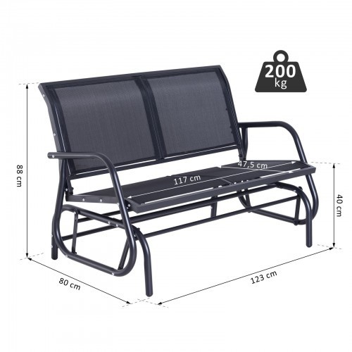 Outsunny Iron Rocker Cinza