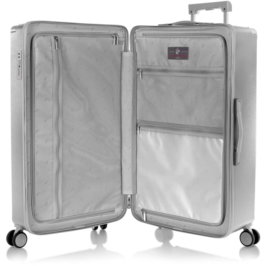 Heys Luxe Trunk - 4-Rollen-Trolley 76 cm erw. silver