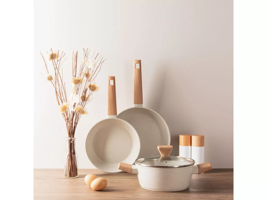 Set de 3 casseroles NATURALLY Ø18Ø22Ø26cm en aluminium forgé Bergner