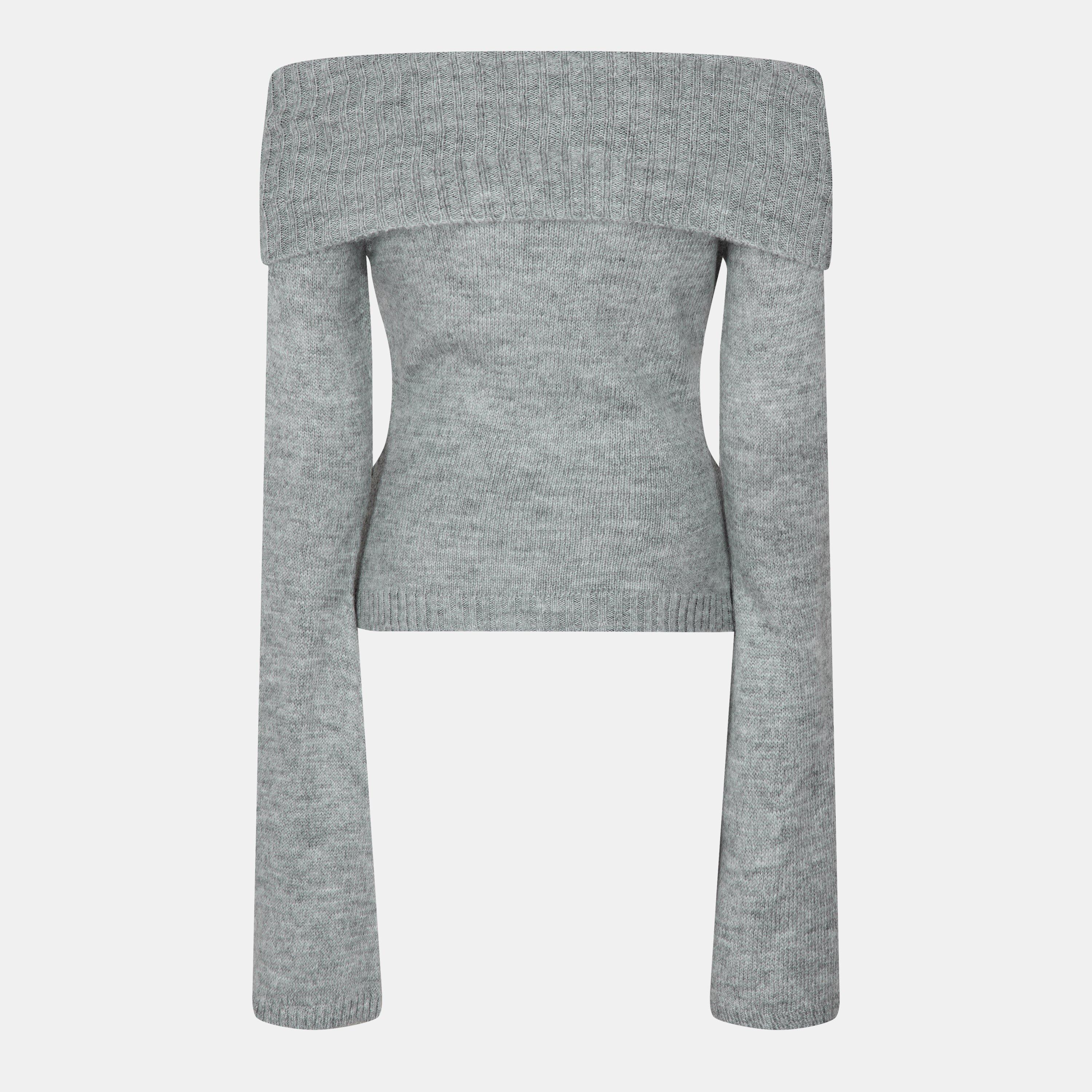 Missy Empire ME Fold Over Flared Sleeve Jumper Womens