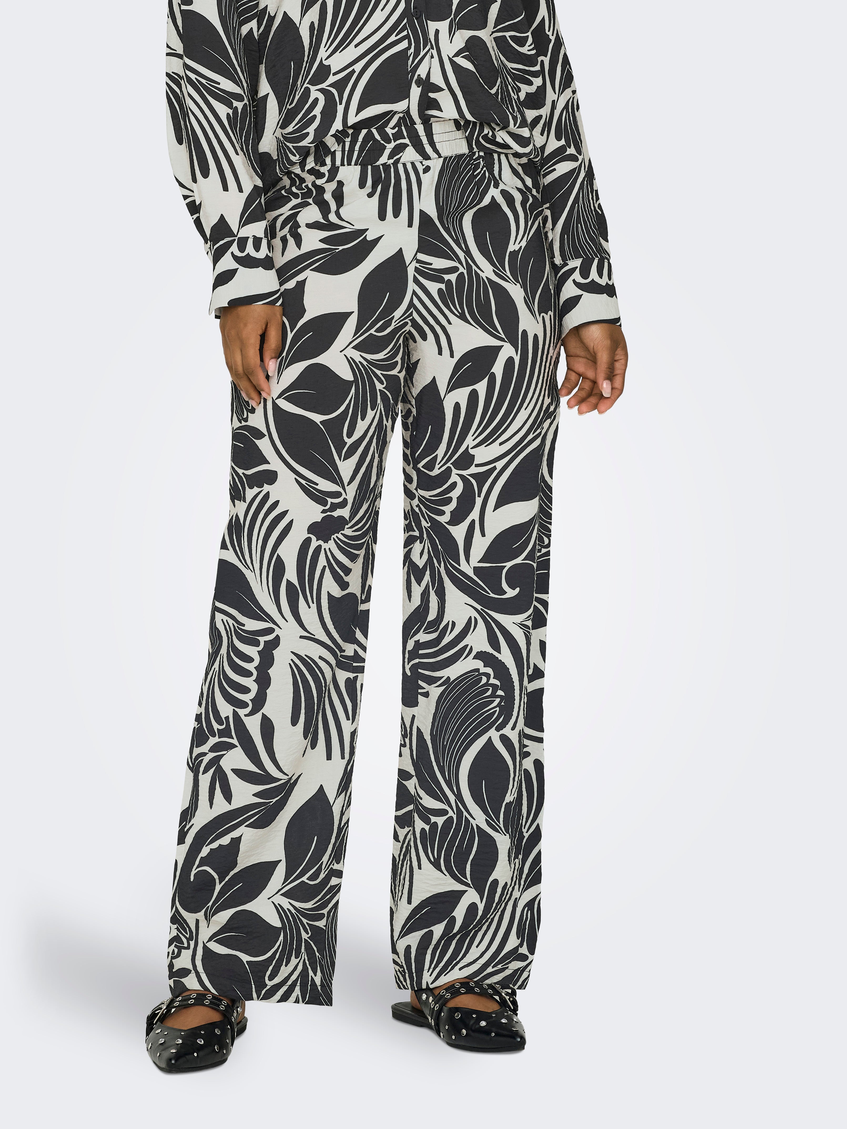 JDYNOA Mittlere Taille Normal geschnitten Hose Whitecap Gray