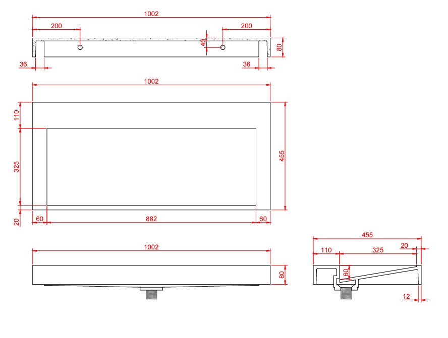 Saniclear Hoya solid surface wastafel 100x45,5cm zonder kraangat mat wit