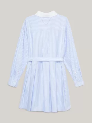 Vestido camisa curto plissado e descontraído