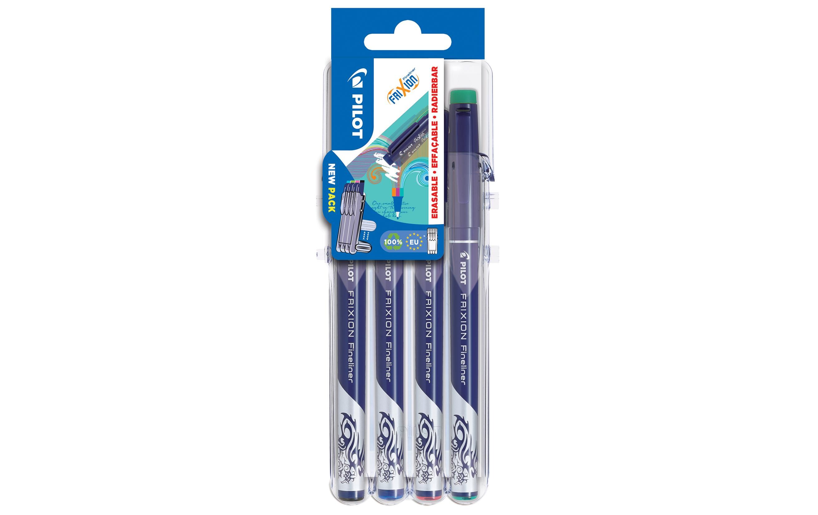 Fineliner FriXion Evolutive Set Feine Spitze, 4 FarbenFeinschreiber mit löschbarer Tinte