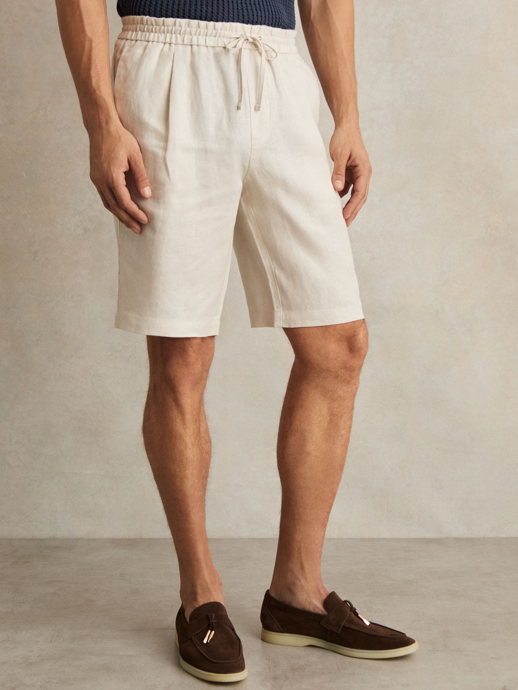 Pastelgeel - Reiss - Barges - Linnen short met trekkoord