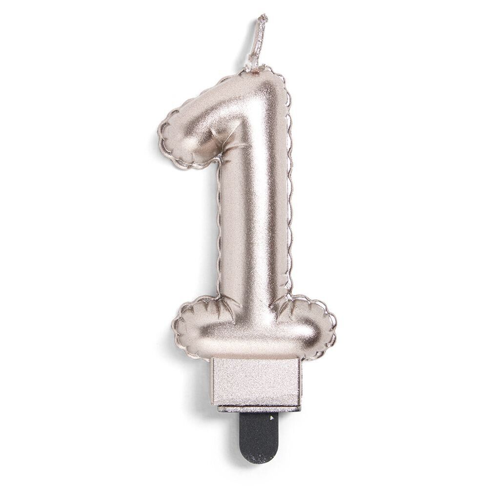 Bougie anniversaire chiffre 1 rose gold