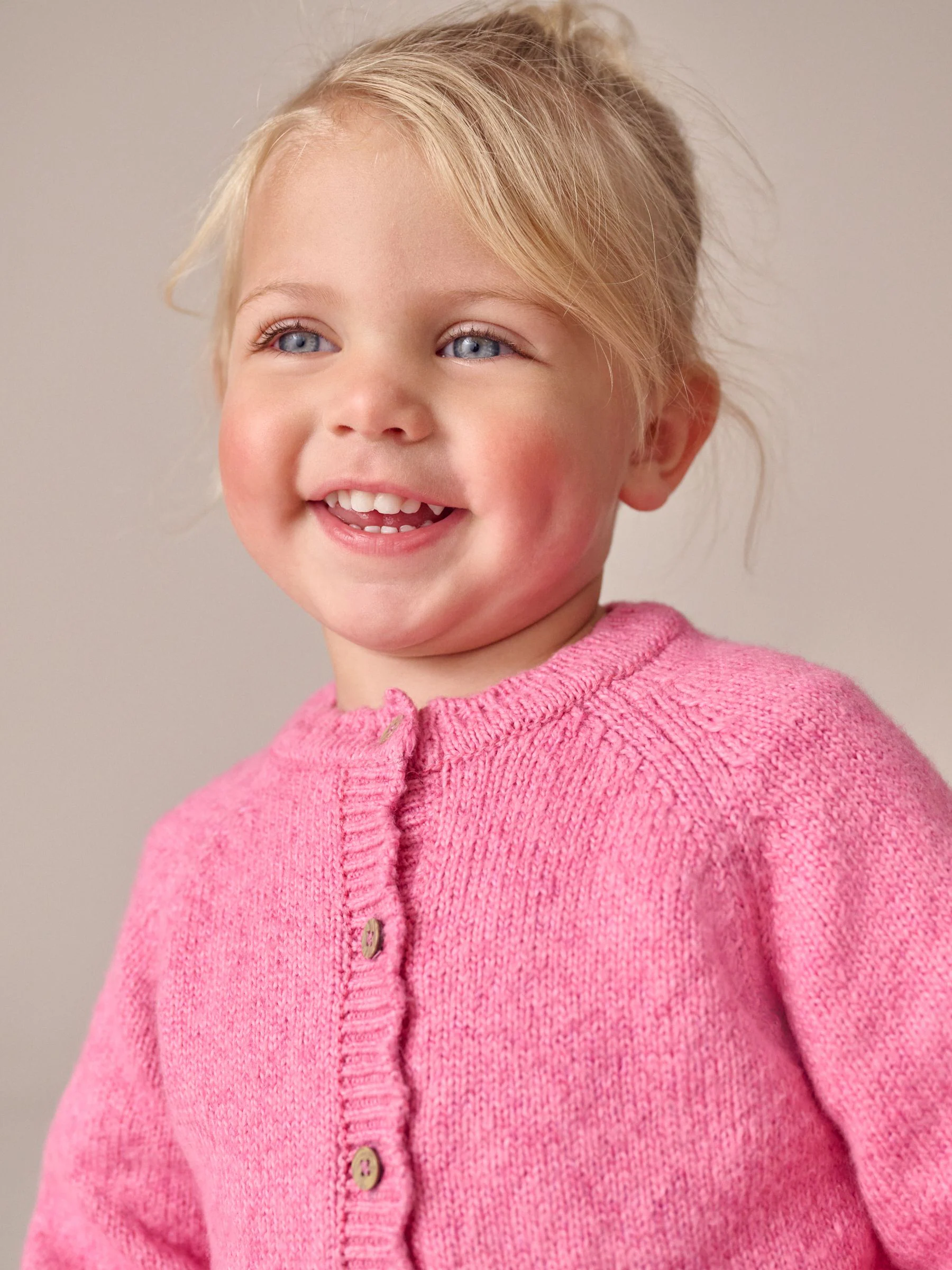 Roze - Vest met knopen (3mnd-7jr)