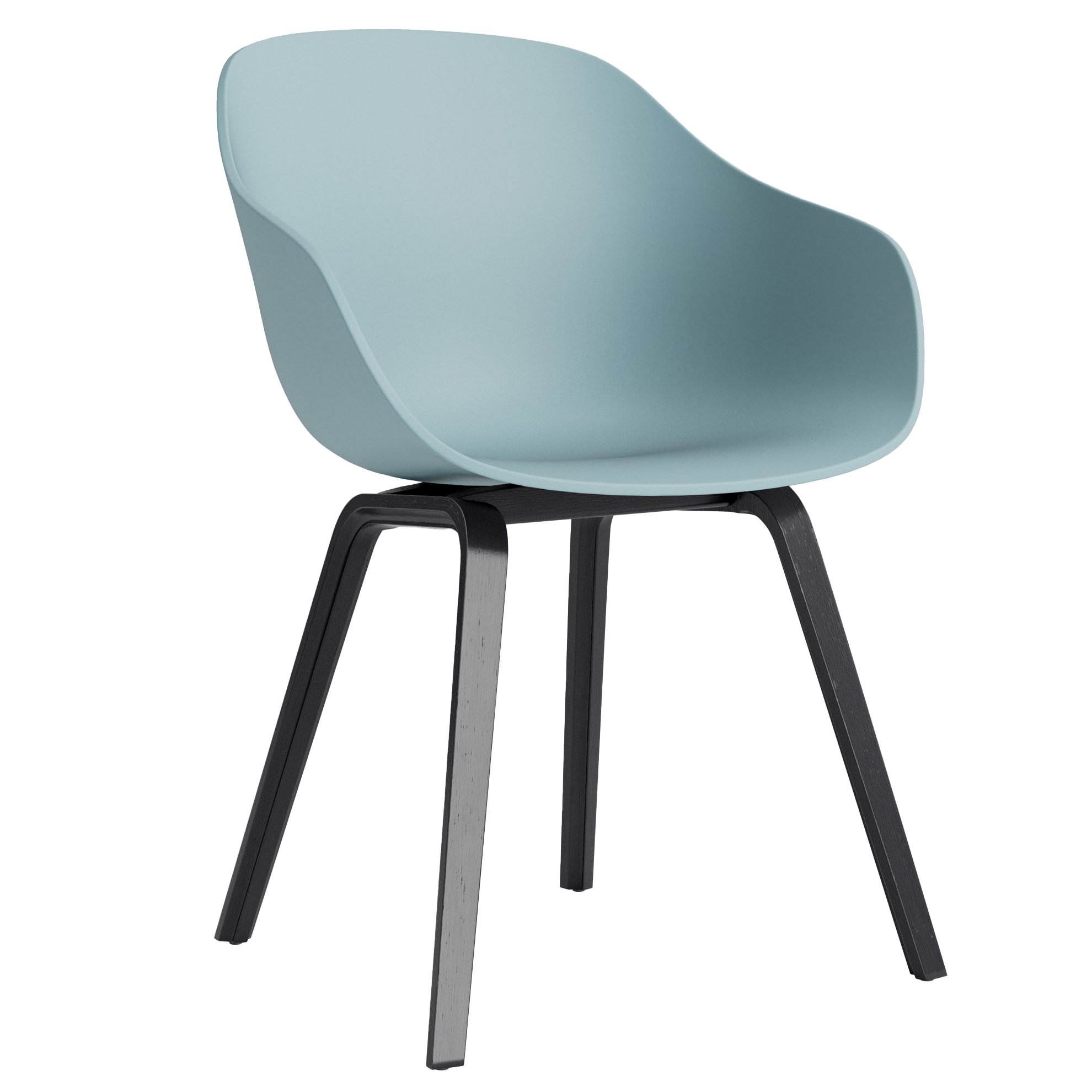 Eetkamerstoel AAC 222 zwart gelakt onderstel dusty blue 2.0